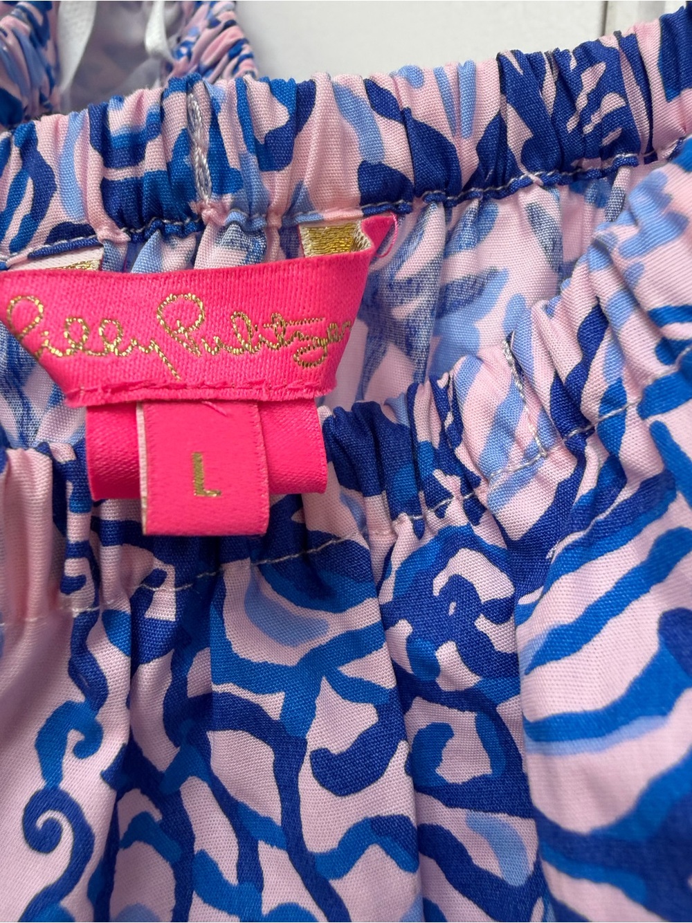 Lilly Pulitzer Frankee off The Shoulder Blue Floral Puff-Sleeve Top - Picture 2 of 6